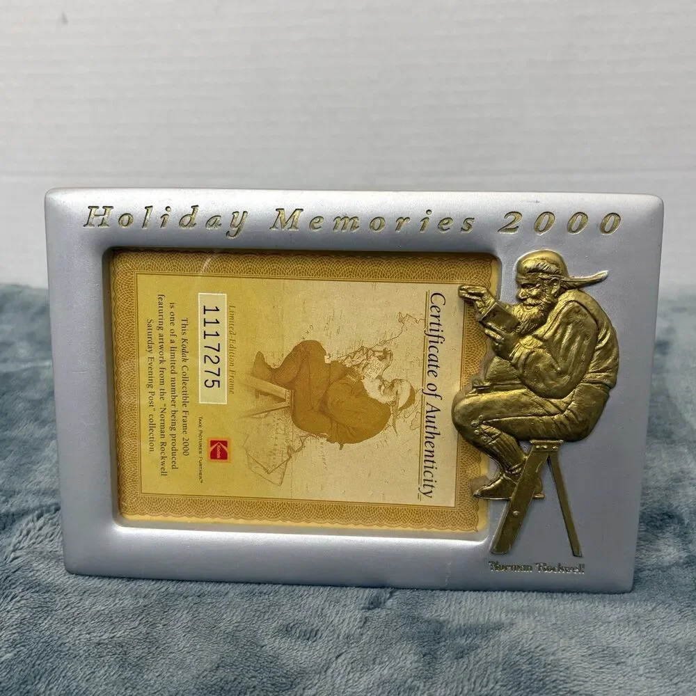Vintage Kodak Norman Rockwell Picture Frame Holiday Memories 2000 Chrismas Xmas
